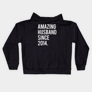 Amazing Husband Since 2014 Valentine's Day Gift For Him Kids Hoodie